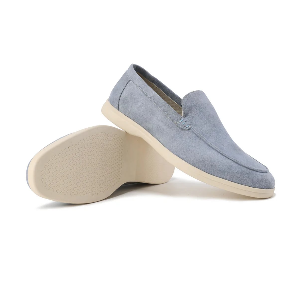 loafer homme semelle épaisse sans lacets en bleu clair