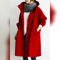 manteau de pluie femme capuche oversize en rouge
