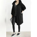 manteau de pluie femme capuche oversize en noir