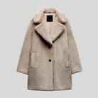 manteau femme col cranté coupe décontractée en gris