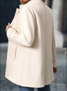 manteau femme col montant boutons en blanc