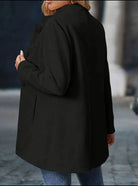 manteau femme col montant boutons en noir