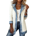 manteau femme côtelé coupe droite en blanc