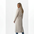 manteau femme long ceinturé croisé