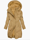 manteau femme long matelassé à capuche jaune