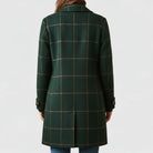 manteau femme mi-long à carreaux col cranté