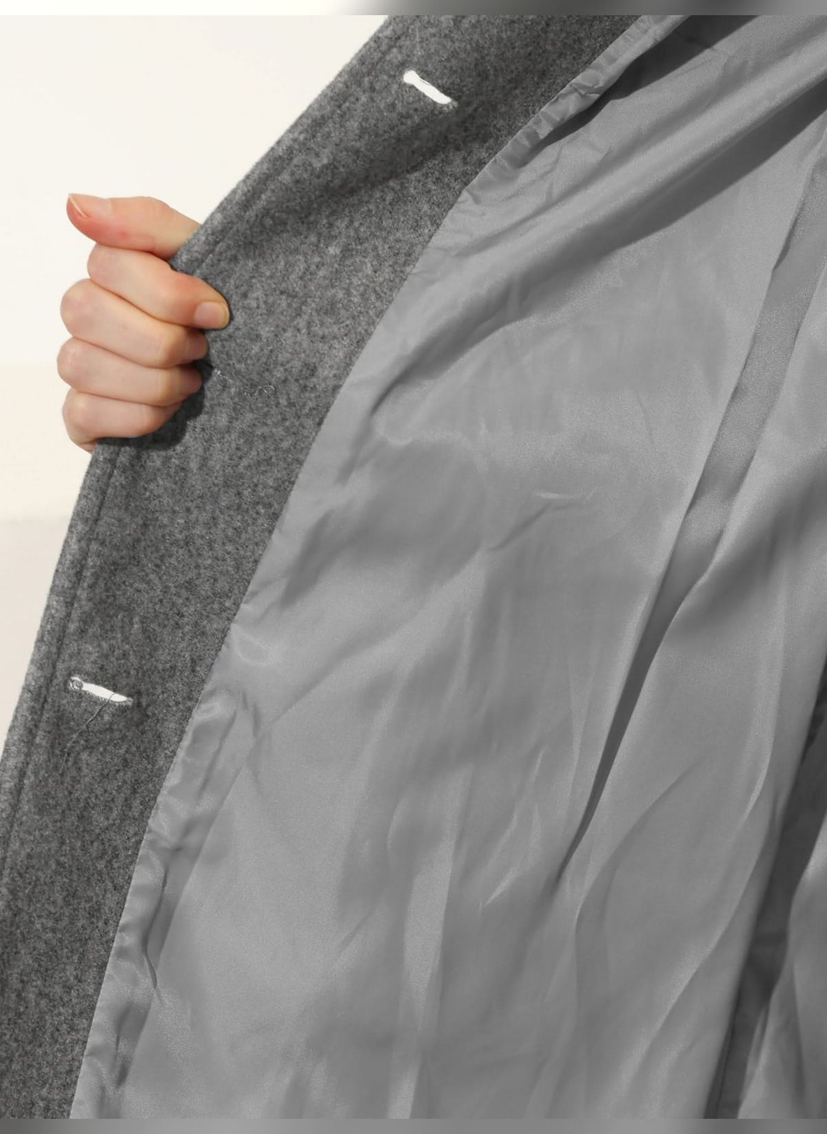 manteau femme mi-long coupe trapèze en gris