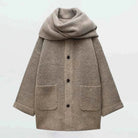 manteau femme oversize à écharpe intégrée en kaki