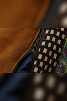 manteau homme chaud col montant coupe droite en marron