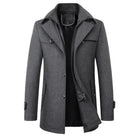 manteau homme col à revers coupe ajustée en gris