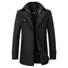manteau homme col à revers coupe ajustée en noir