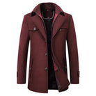 manteau homme col à revers coupe ajustée en rouge
