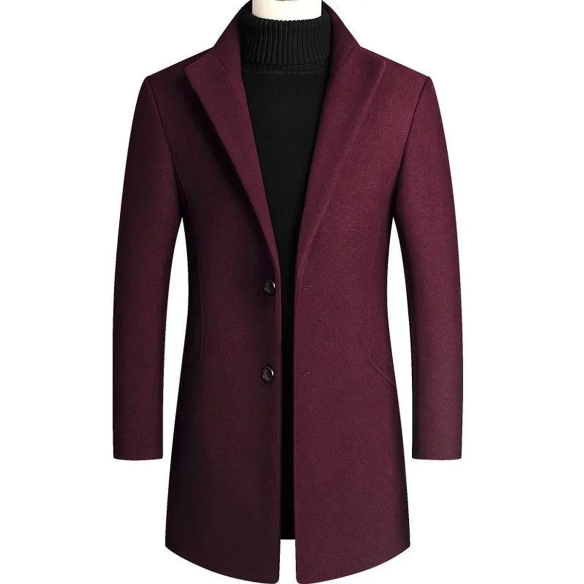 manteau homme col classique boutons rouge