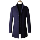 manteau homme col classique boutons bleu marine