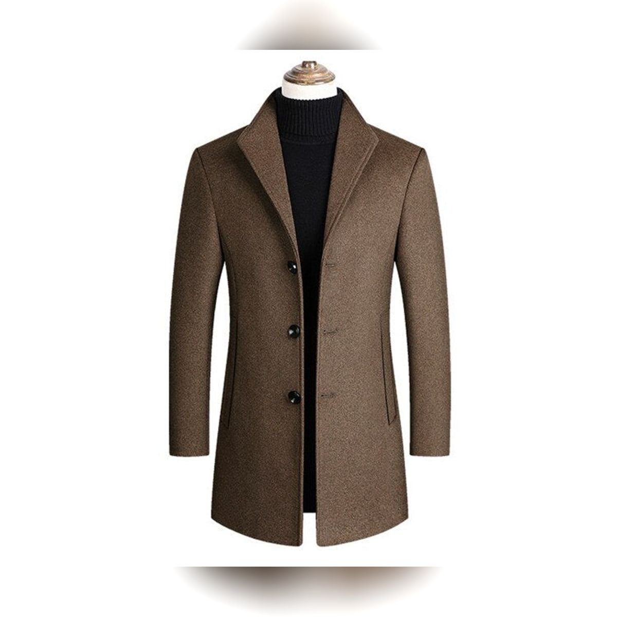 manteau homme col classique boutons kaki