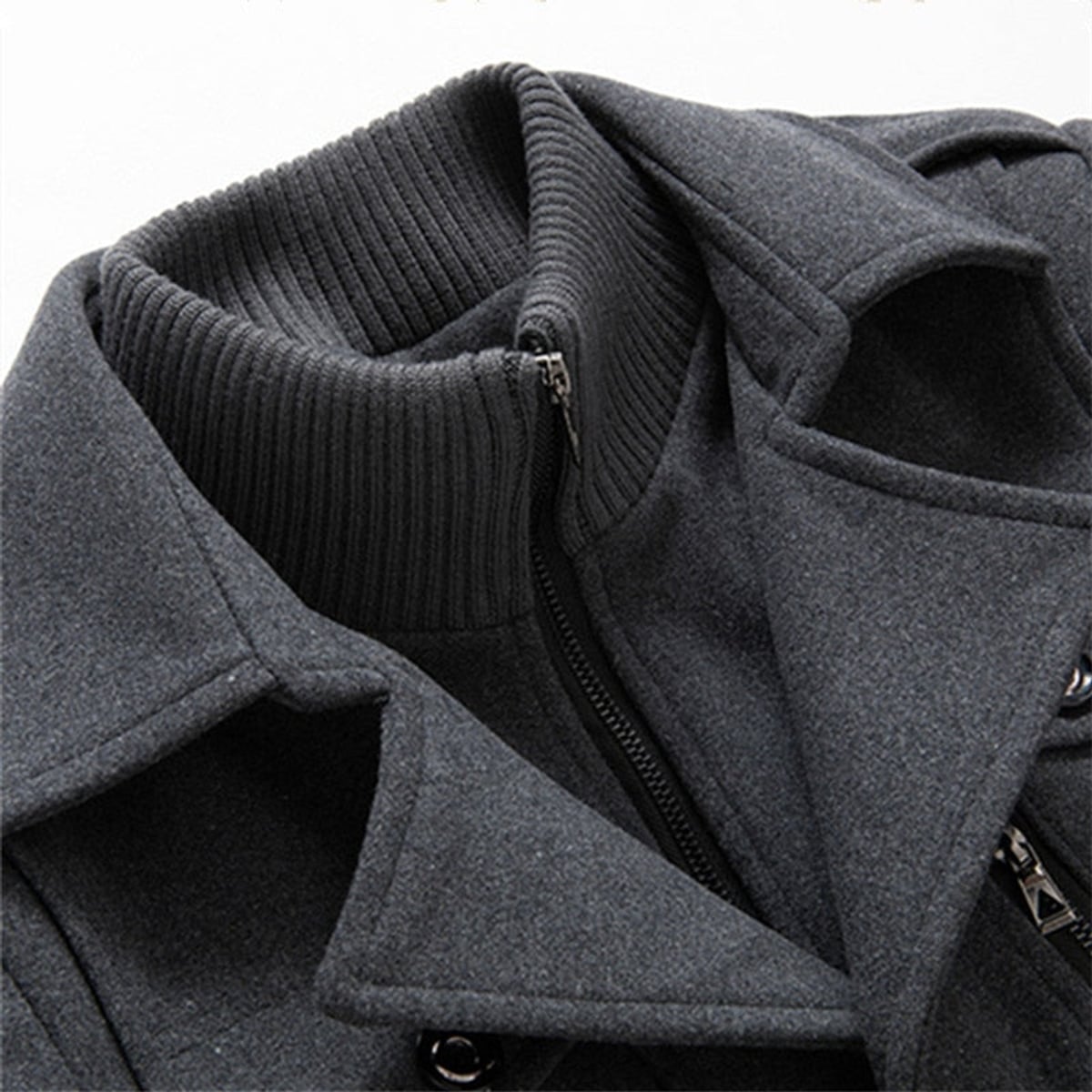 manteau homme col montant coupe droite