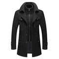 manteau homme col montant coupe droite noir