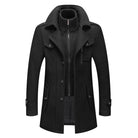 manteau homme col montant coupe droite noir