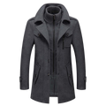 manteau homme coupe droite manches longues en gris