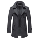 manteau homme coupe droite manches longues en gris
