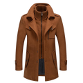manteau homme coupe droite manches longues en marron