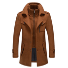 manteau homme coupe droite manches longues en marron