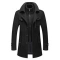 manteau homme coupe droite manches longues en noir