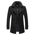 manteau homme coupe droite manches longues en noir