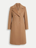 manteau long femme croisé boutons dorés en kaki