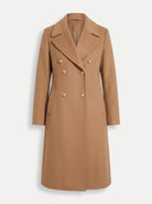 manteau long femme croisé boutons dorés en kaki