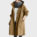 manteau long femme oversize à capuche en marron