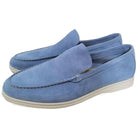 mocassin homme semelle blanche en bleu clair