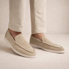 mocassin homme semelle blanche en beige