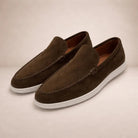 mocassin homme semelle blanche en marron