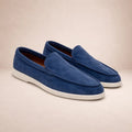 mocassin homme semelle blanche en bleu marine