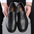 mocassin homme semelle épaisse sans lacets en noir trou