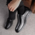 mocassin homme semelle épaisse sans lacets en noir