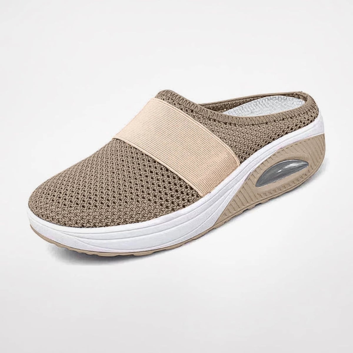 mule femme semelle plateforme à enfiler en kaki