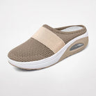 mule femme semelle plateforme à enfiler en kaki