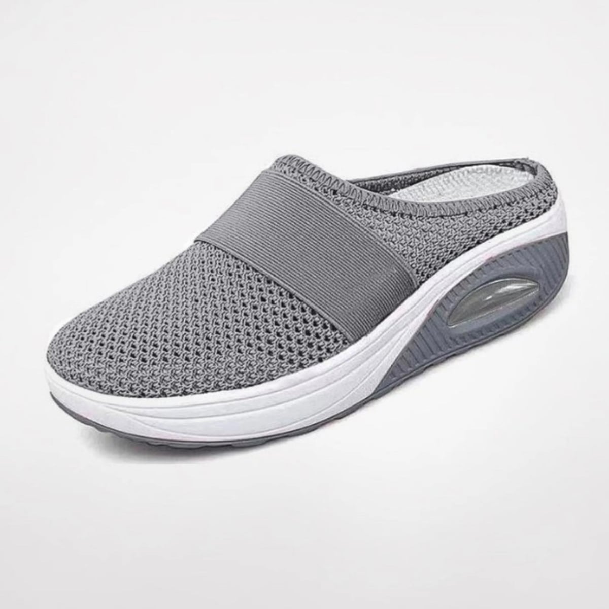 mule femme semelle plateforme à enfiler en gris clair