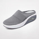 mule femme semelle plateforme à enfiler en gris clair