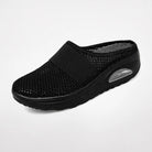 mule femme semelle plateforme à enfiler en noir