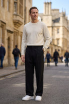 pantalon homme à pinces coupe droite en noir
