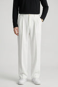 pantalon homme à pinces coupe droite en blanc