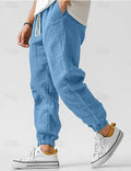 pantalon homme coupe ample taille élastiquée en bleu