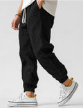 pantalon homme coupe ample taille élastiquée en noir