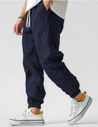pantalon homme coupe ample taille élastiquée en marine