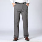 pantalon homme coupe droite à pinces en gris