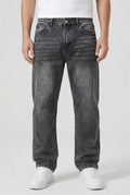 pantalon homme coupe droite large en noir