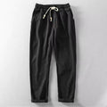 pantalon homme coupe droite taille élastique en noir